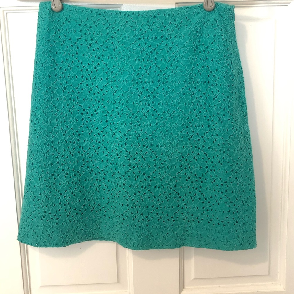 Brooks Brothers Red Fleece Women’s Teal Eyelet Skirt, Size 0